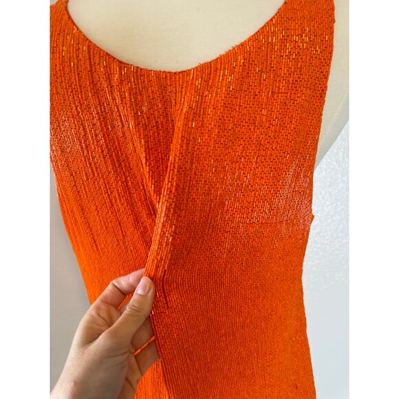 Ralph Lauren Bright Orange Beaded Tank Top - Picture 4 of 16
